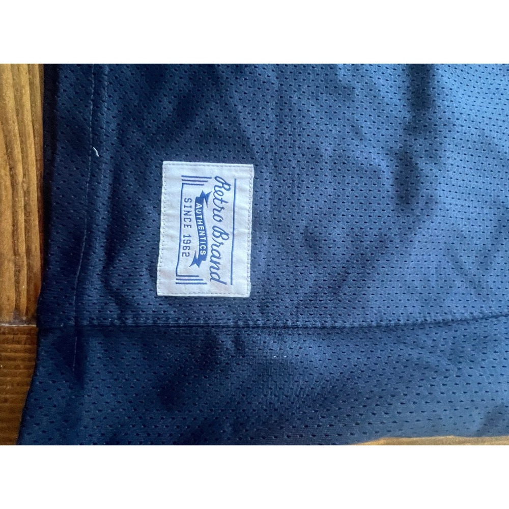 Retro Brand Authentics Mens Navy Blue Mesh V-Neck Jersey Tank Top Size Medium - Picture 2 of 8